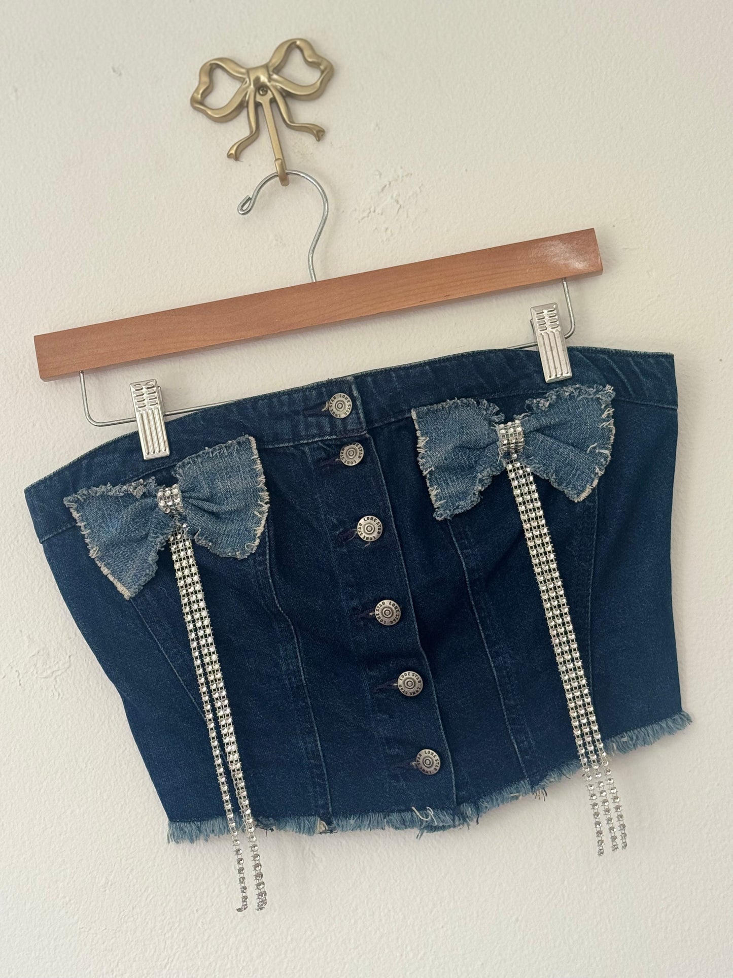Denim Bow Top
