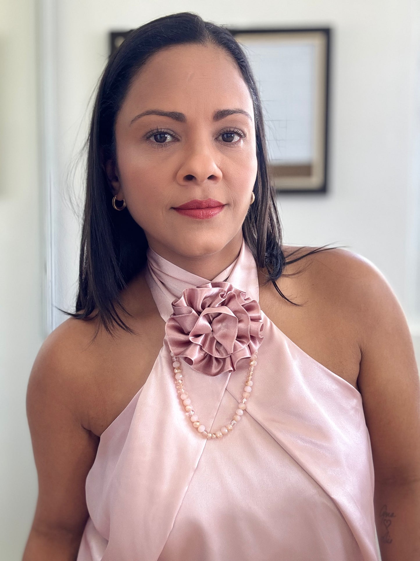 Halter Pink Flower Blouse