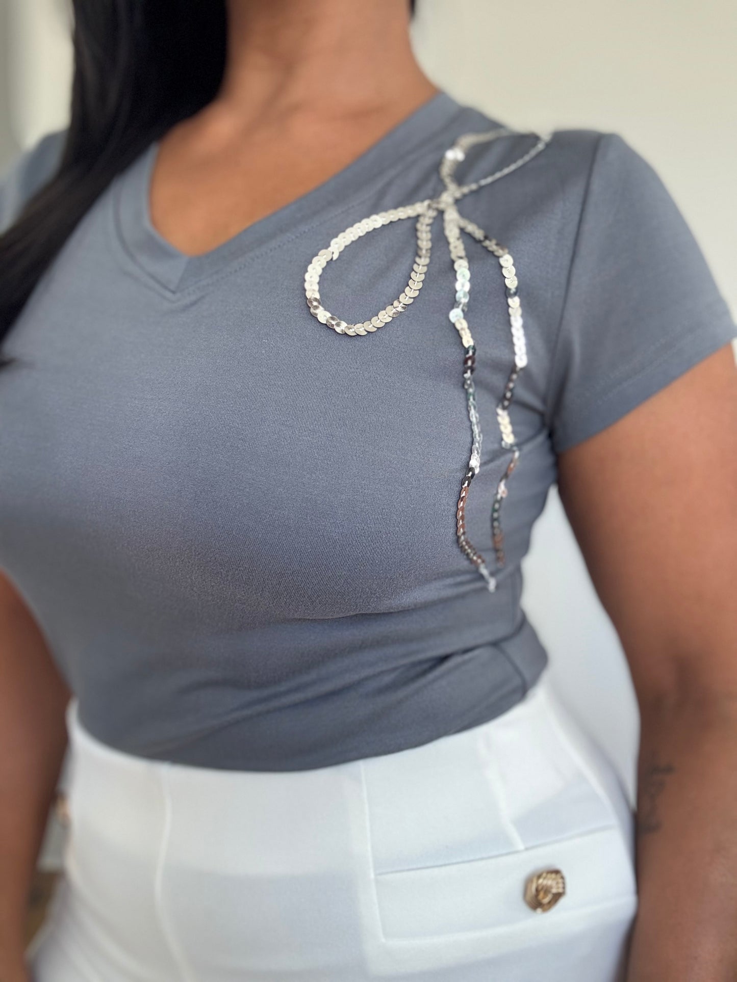 Sequin Bow T-Shirt