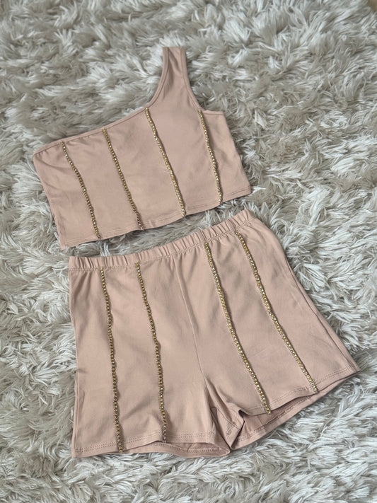 Rhinestone Striped Set